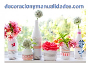 floreros increíbles con cinta adhesiva